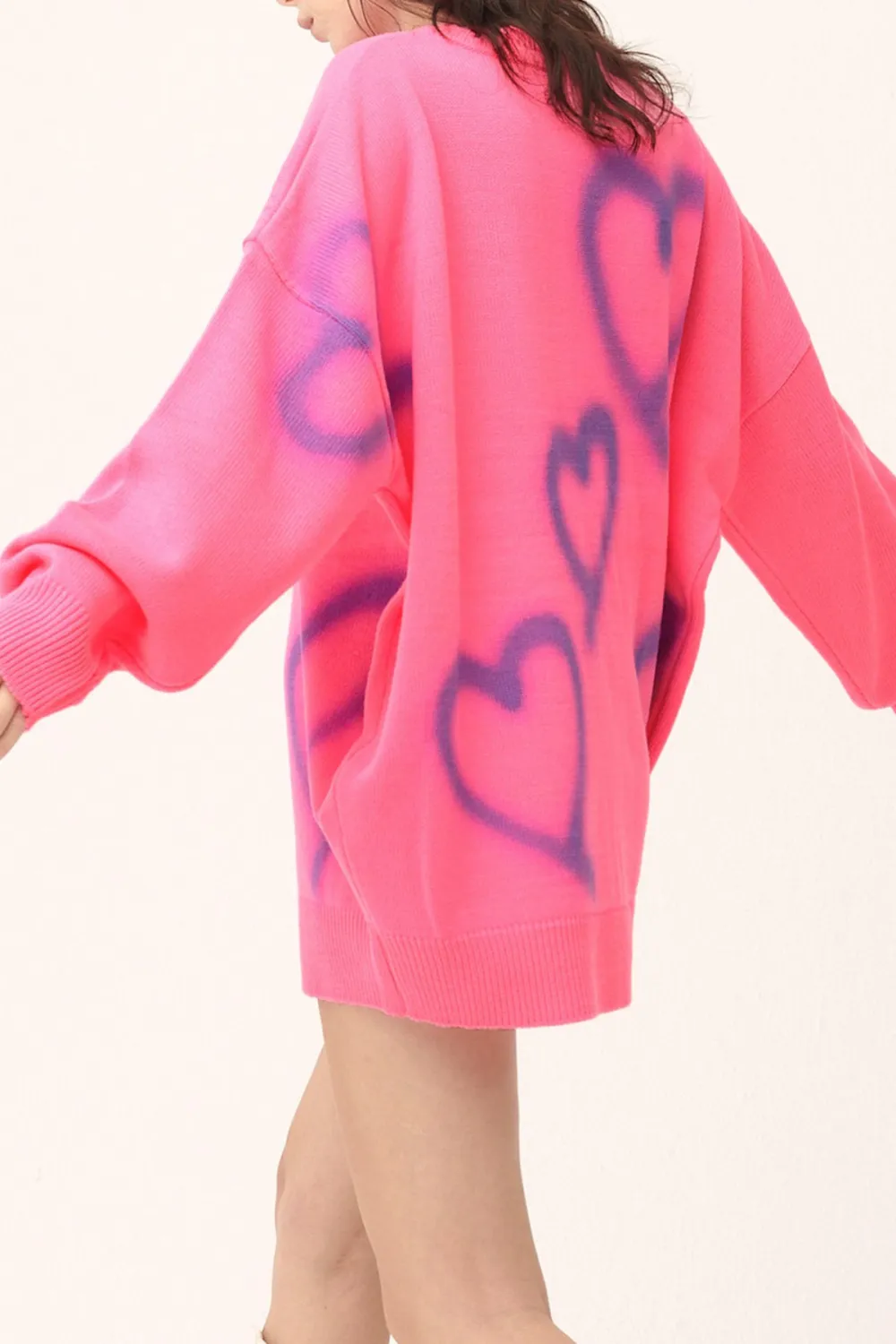 Heart Printed Sweaterdress