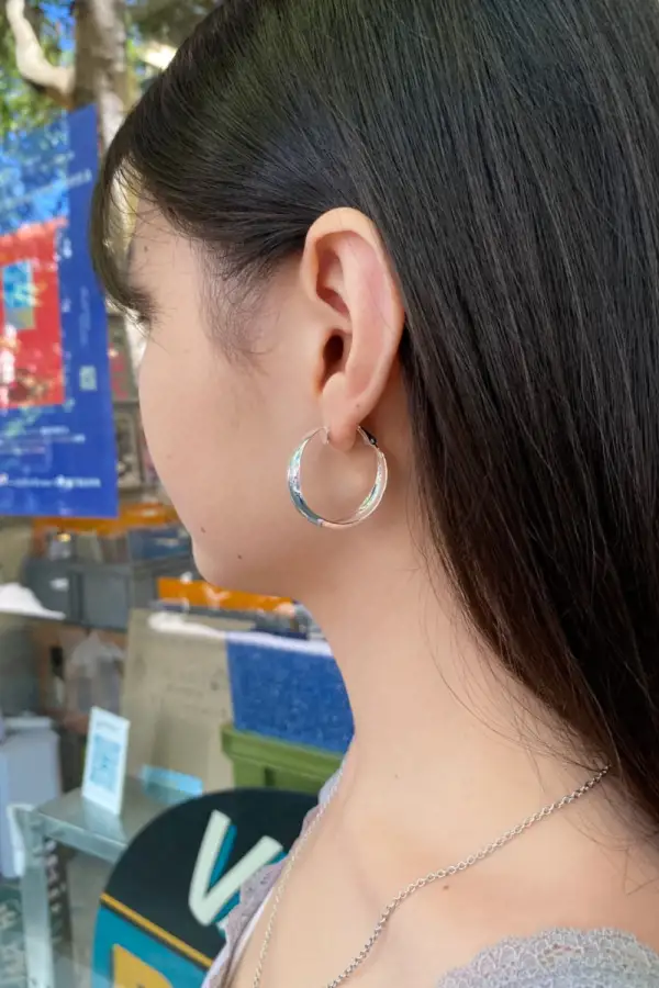 Wide Polished Hoop Earrings