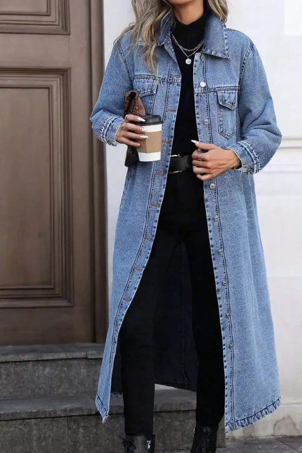 Longline Button-down Jacket