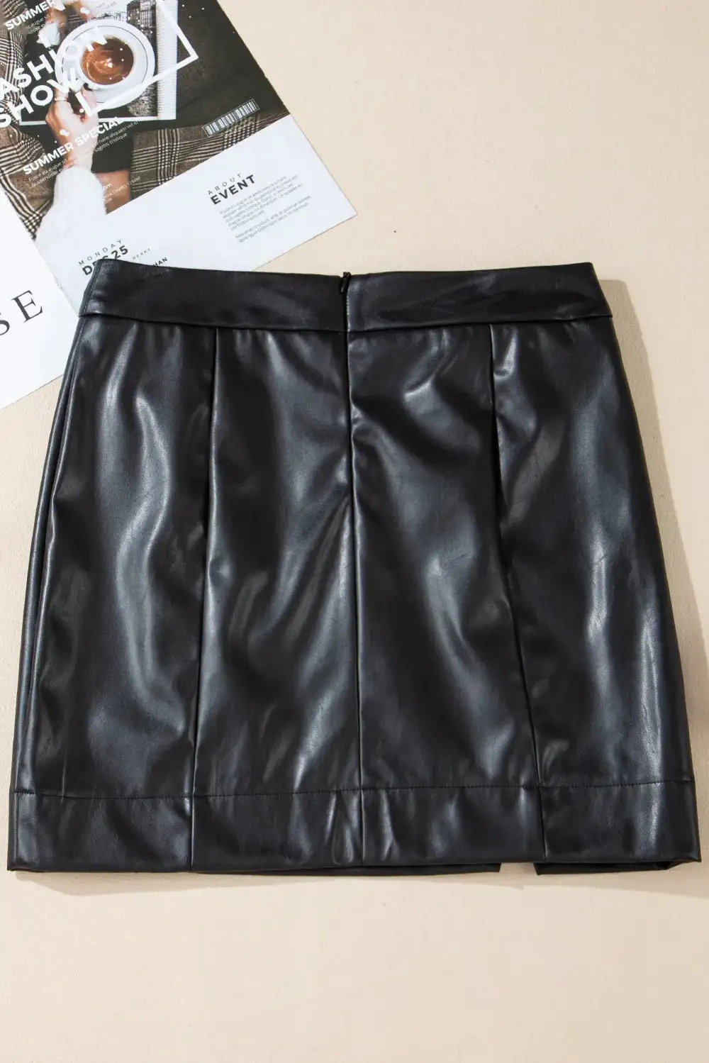 Smart Faux Leather Skirt