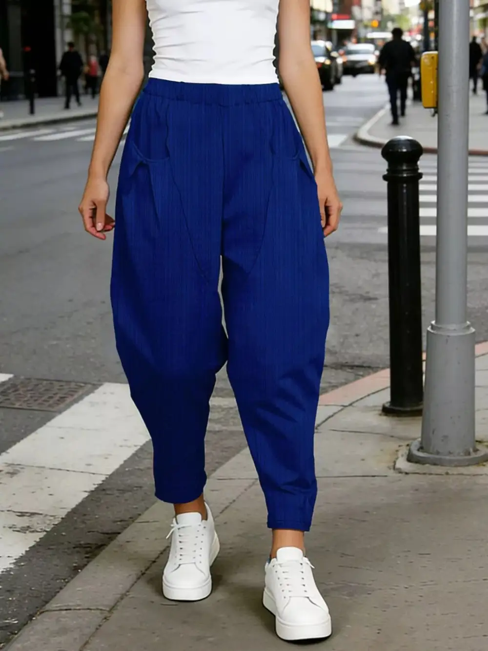 Plus Size Casual Elastic Waist Harem Pants