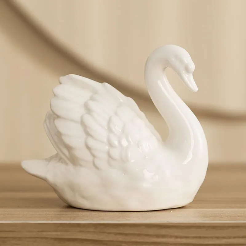 Black & White Swan Figurine Set