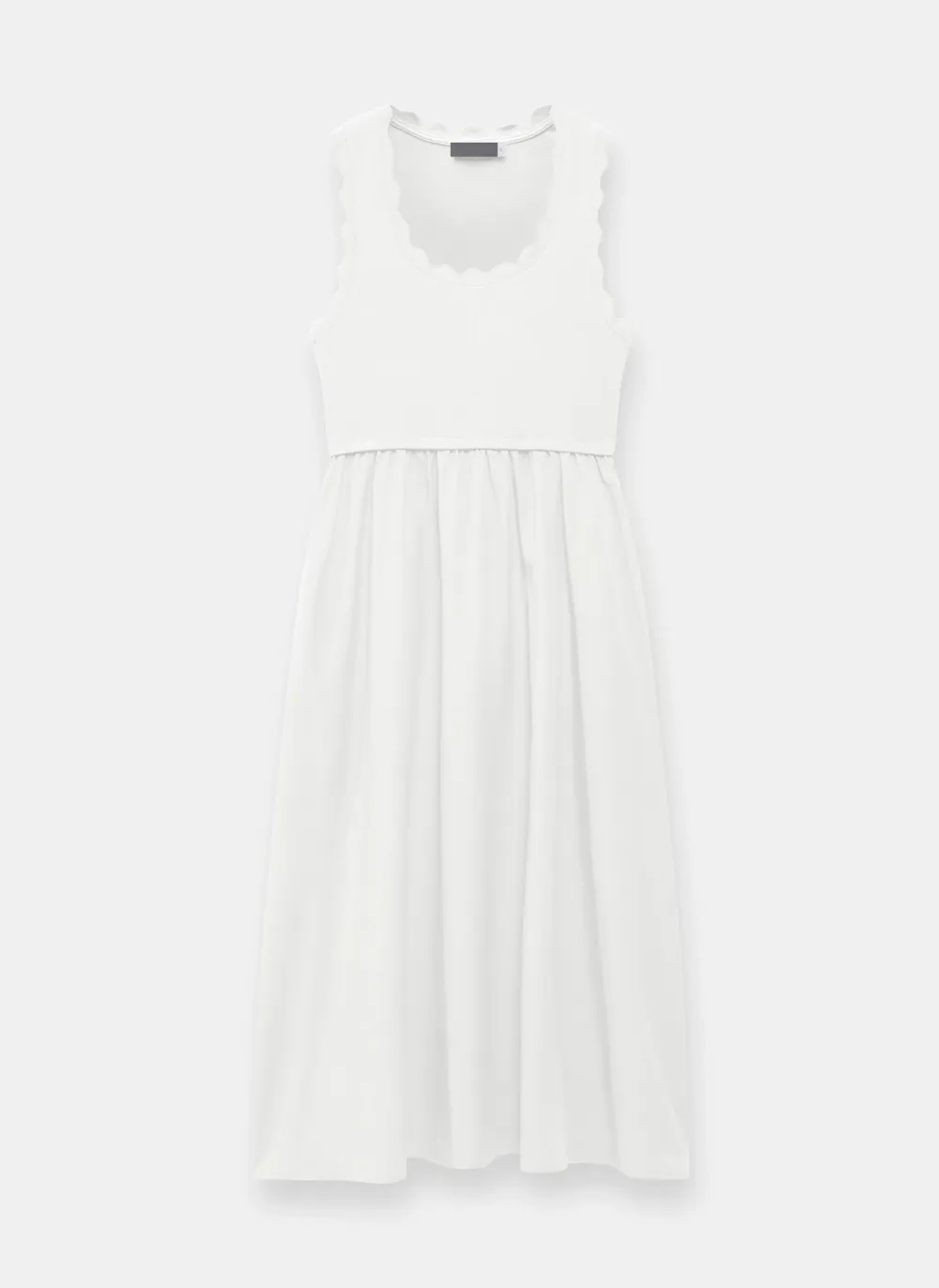 Casual Style Scallop Midi Dress