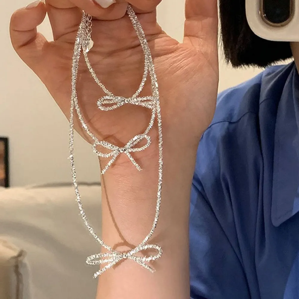 Layered Bow Pendant Necklace