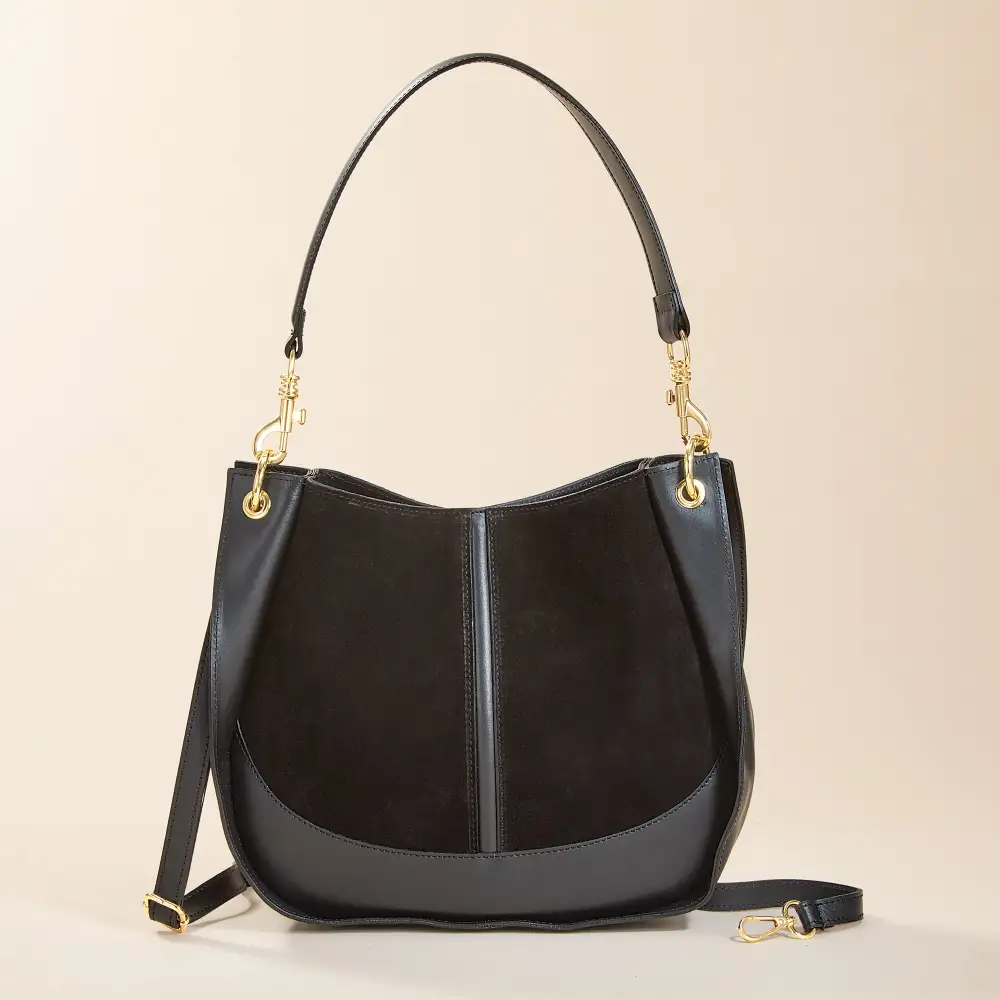 Artisan Suede Leather Hobo Shoulder Bag