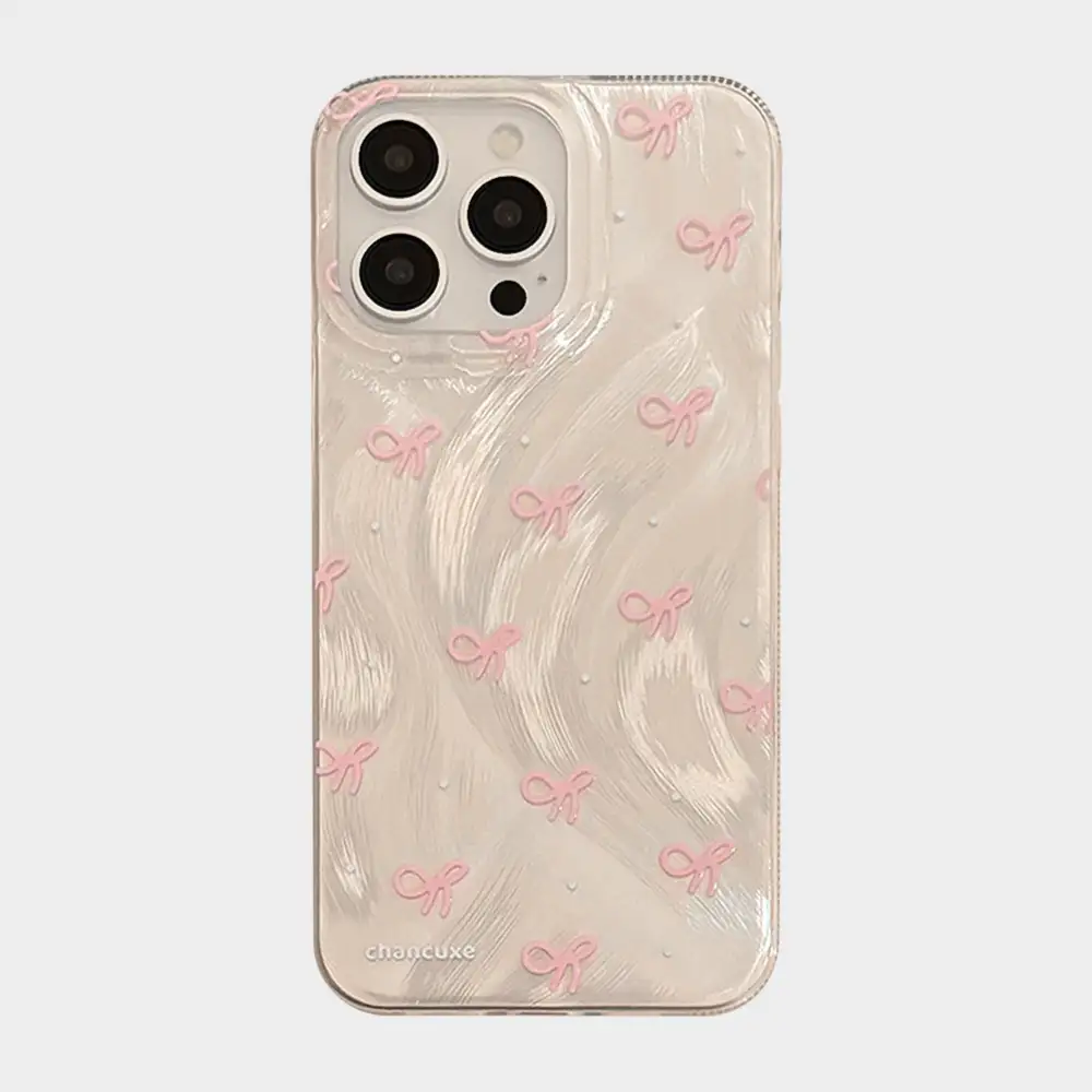 Bow Cat Textured Wave Textured Phone Case
