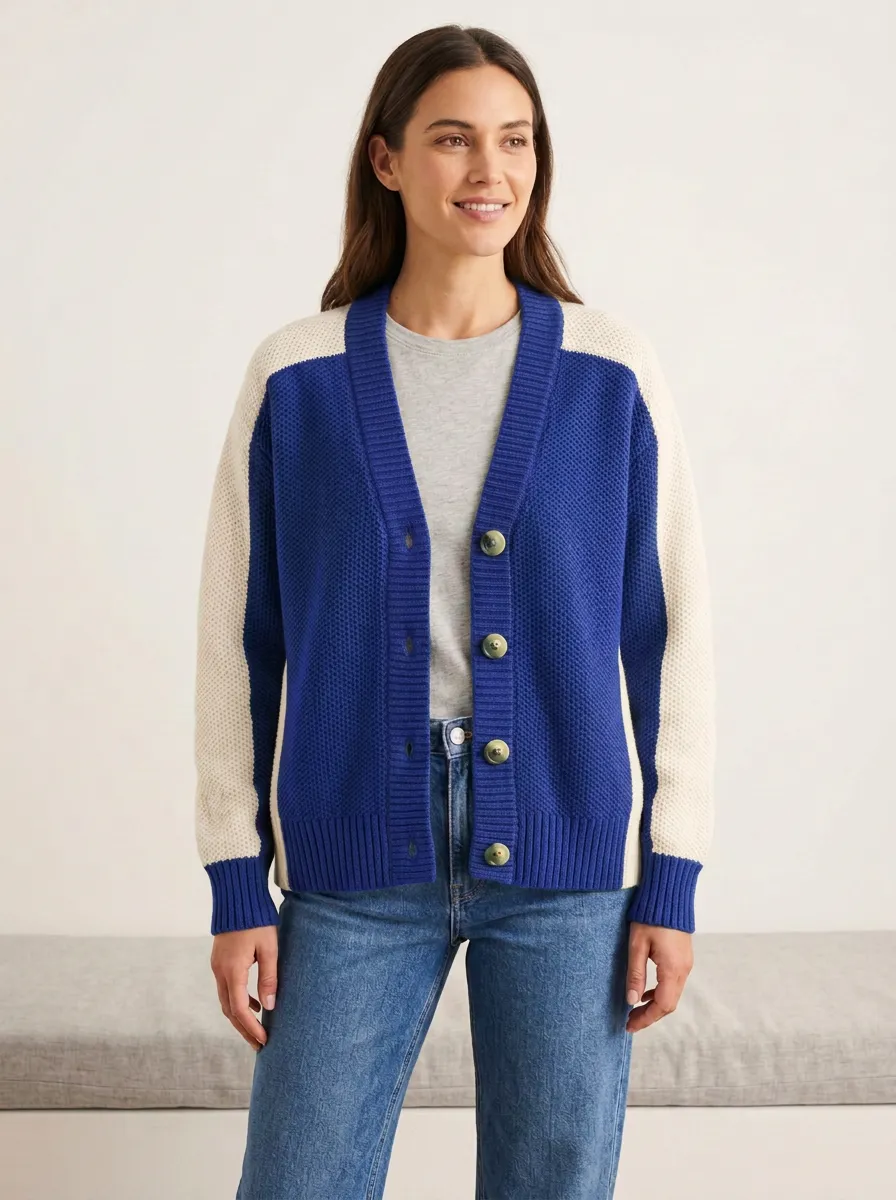 Rugby Color Block Knit Cardigan