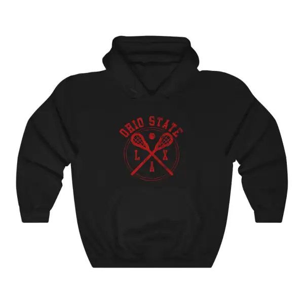 Vintage Badge Lacrosse Graphic Pullover Hoodie
