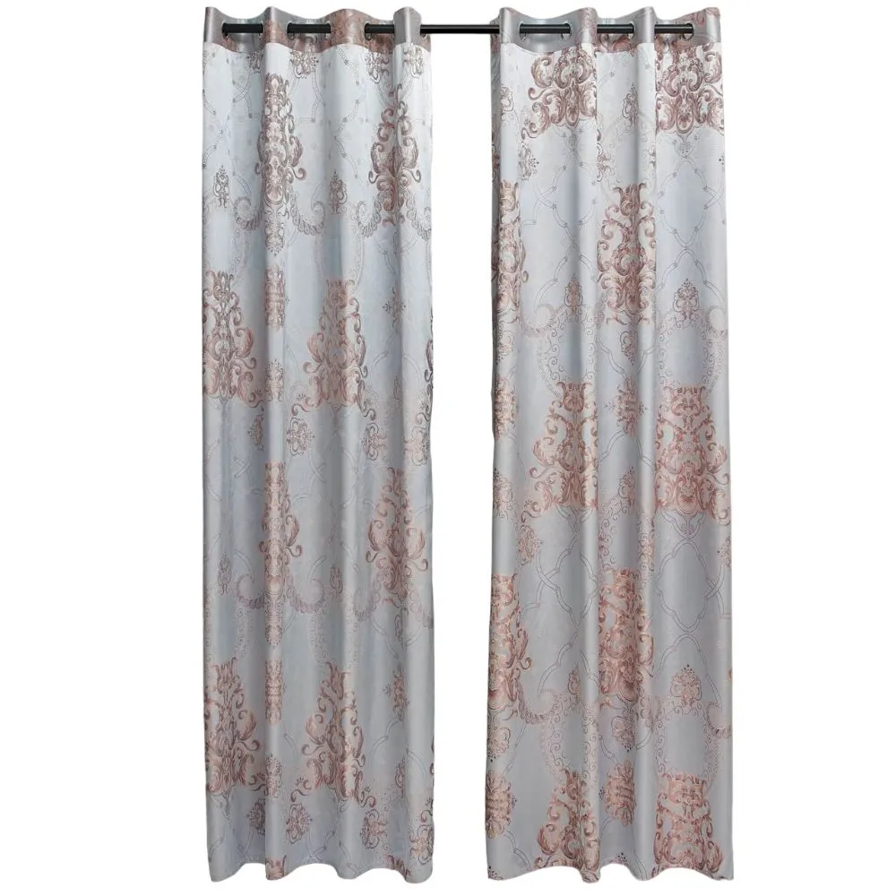 Semi-Blackout Abstract Floral Grommet Modern Curtain Panel