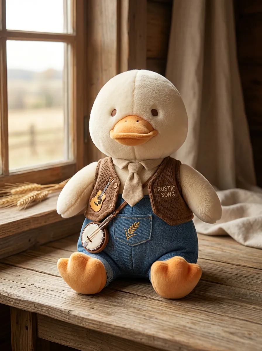 Country Melody Tribute Banjo Guitar Memorial Duck Plush Toy