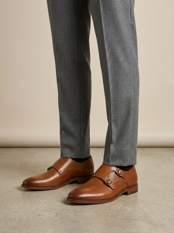 Men's Versatile Classic Business Leather Double Monk Strap Shoes