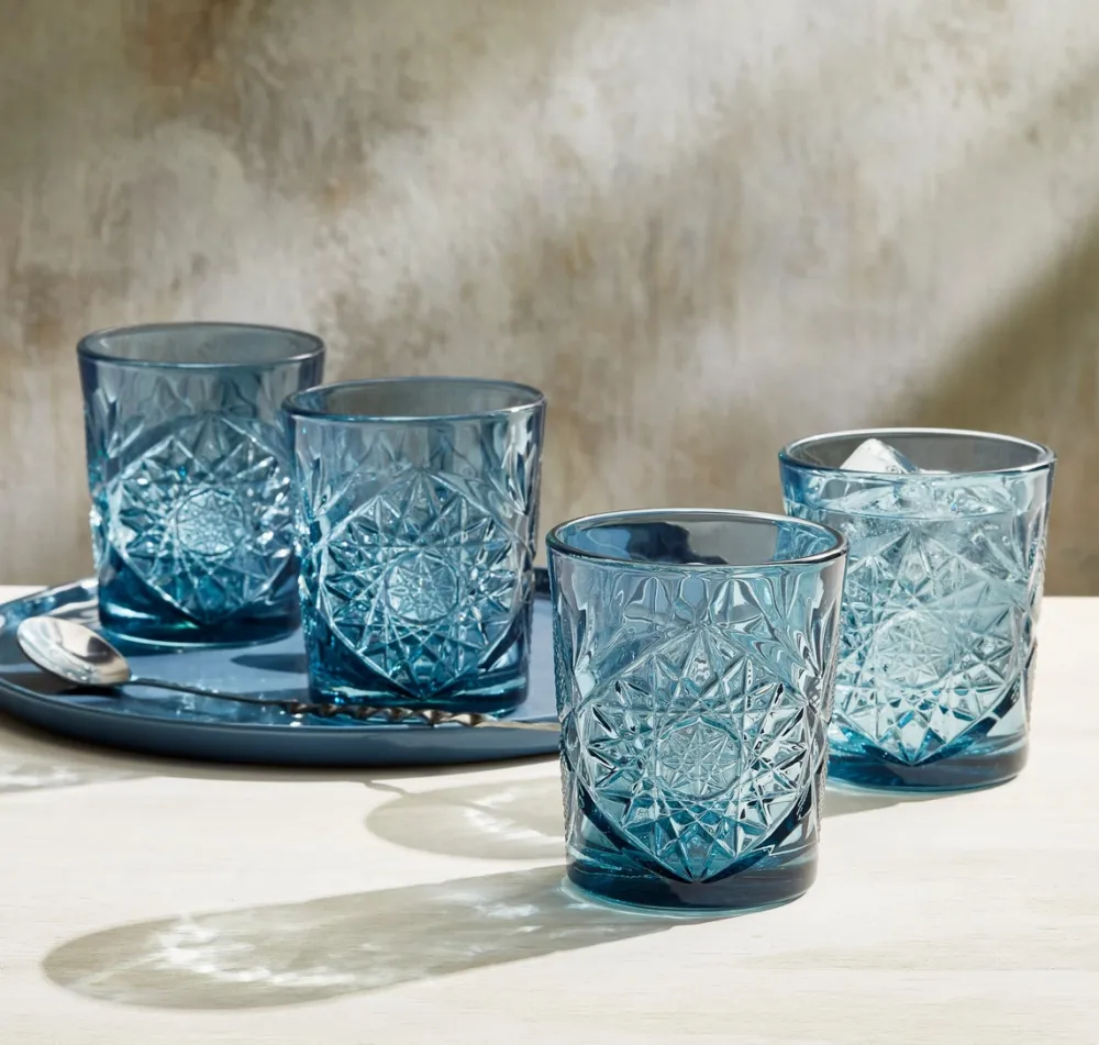 Crystal Pattern Old Fashioned Glass Set