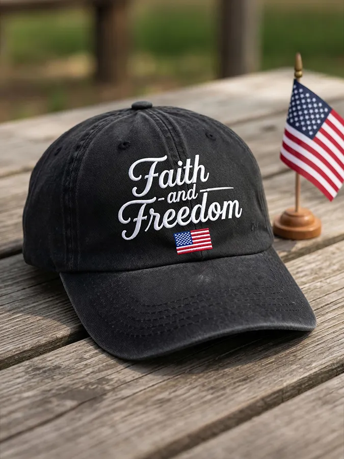 American Free Faith Patriotic Baseball Hat