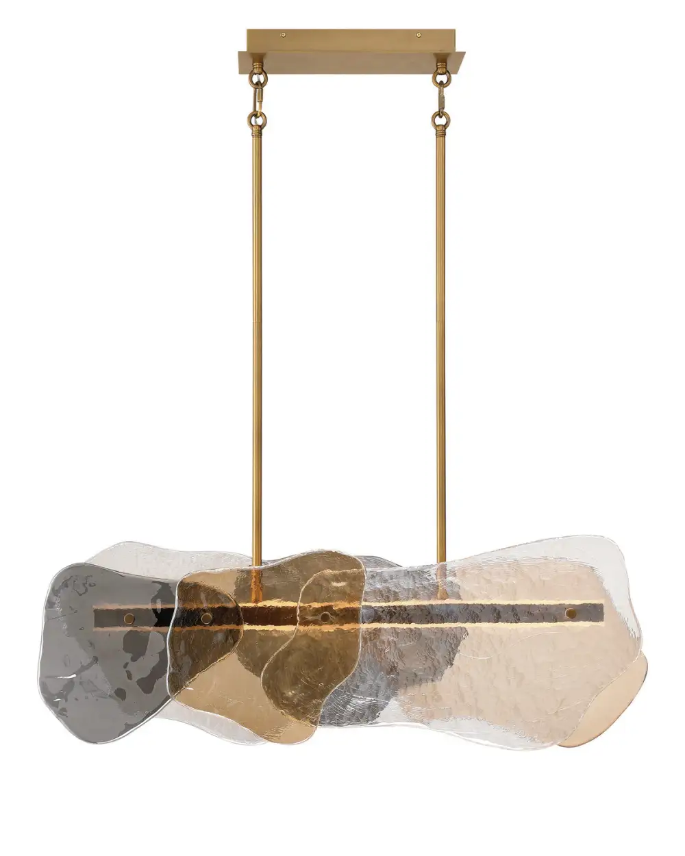 Glass Shade Glass Brass Contemporary LED Chandelier