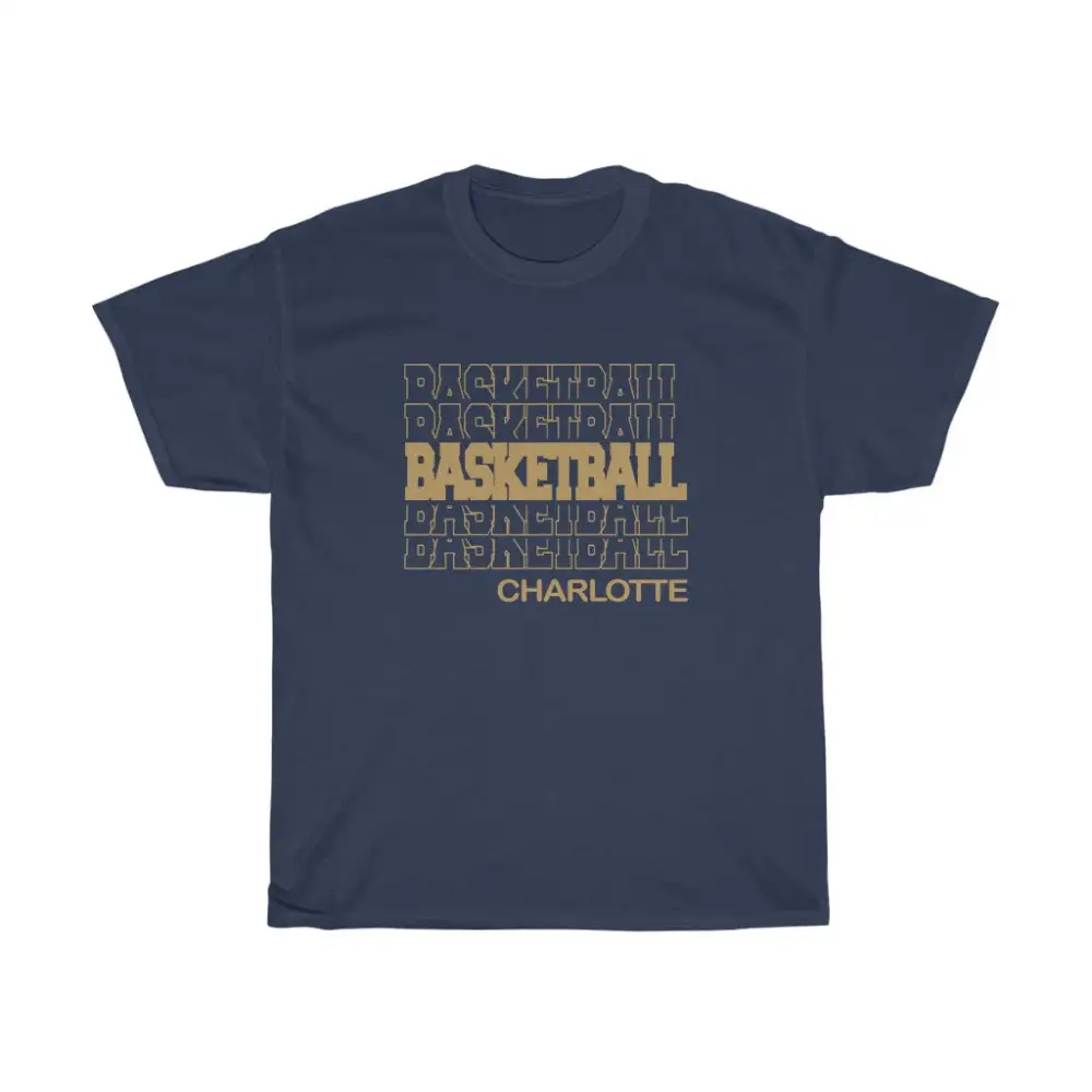 Basketball Charlotte in Modern Stacked Lettering