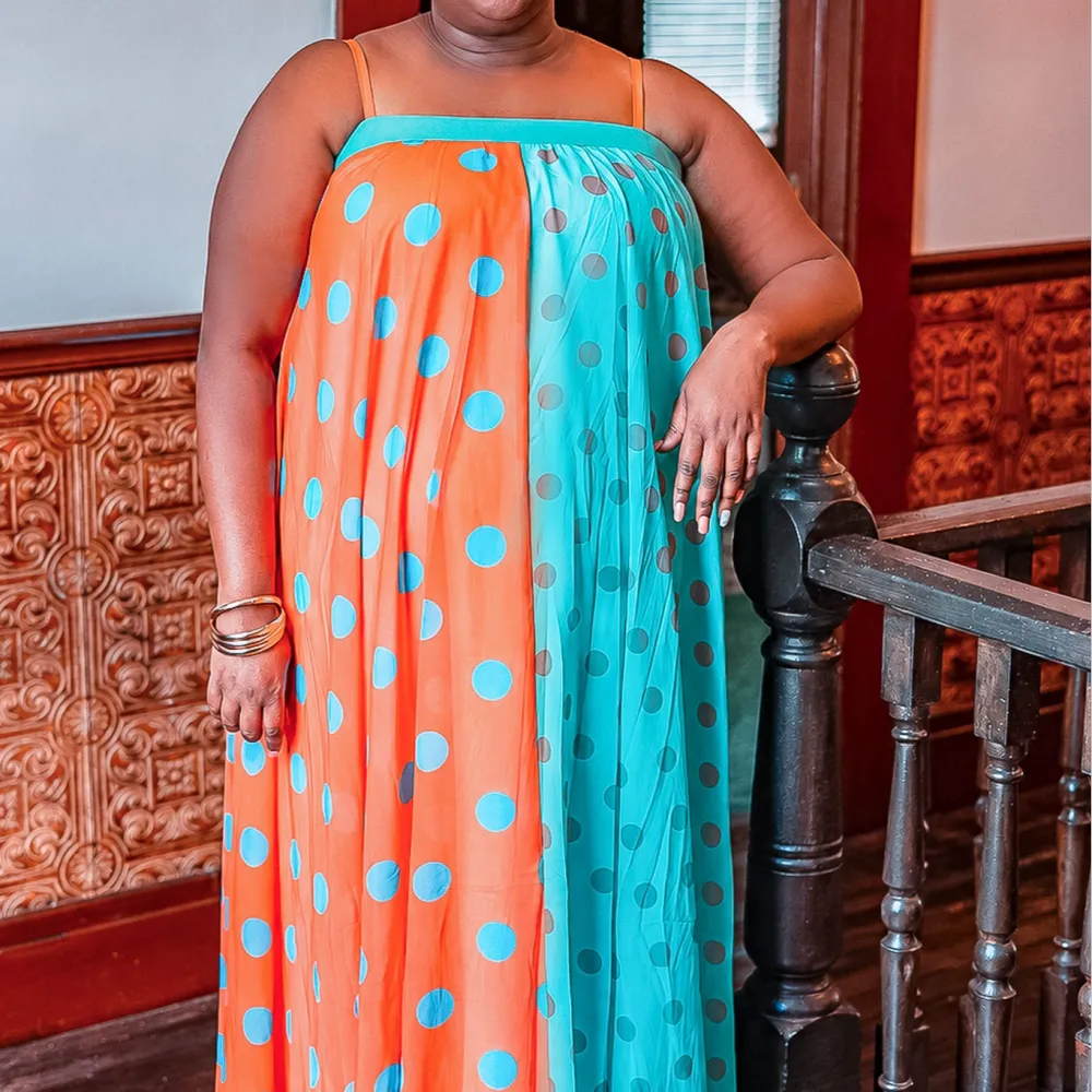 Polka Dot Color Block Dress