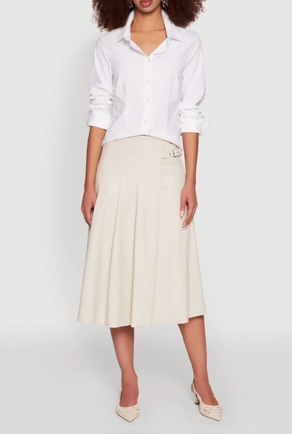 Leather Midi Skirt
