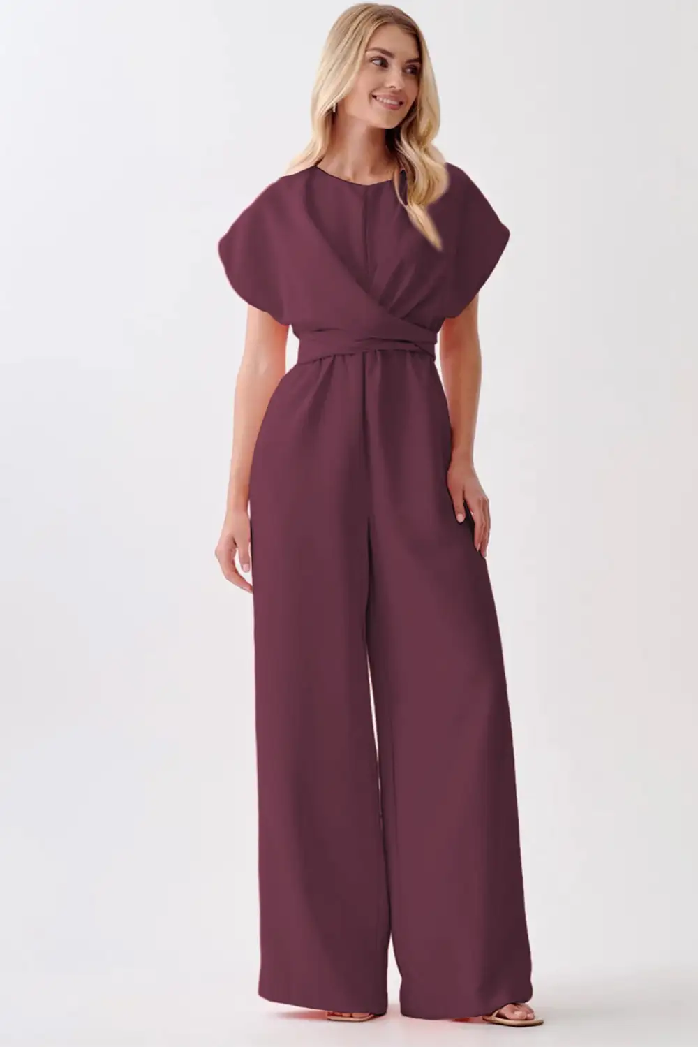 Clean Cap Sleeve Knot Waist Shift Accessory