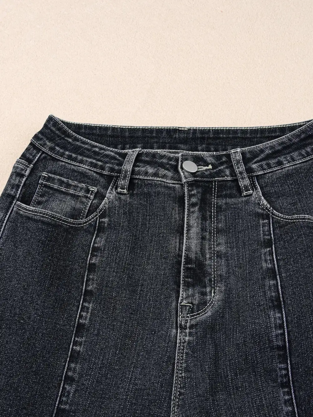 Flare Leg Seam Detail Denim Jeans