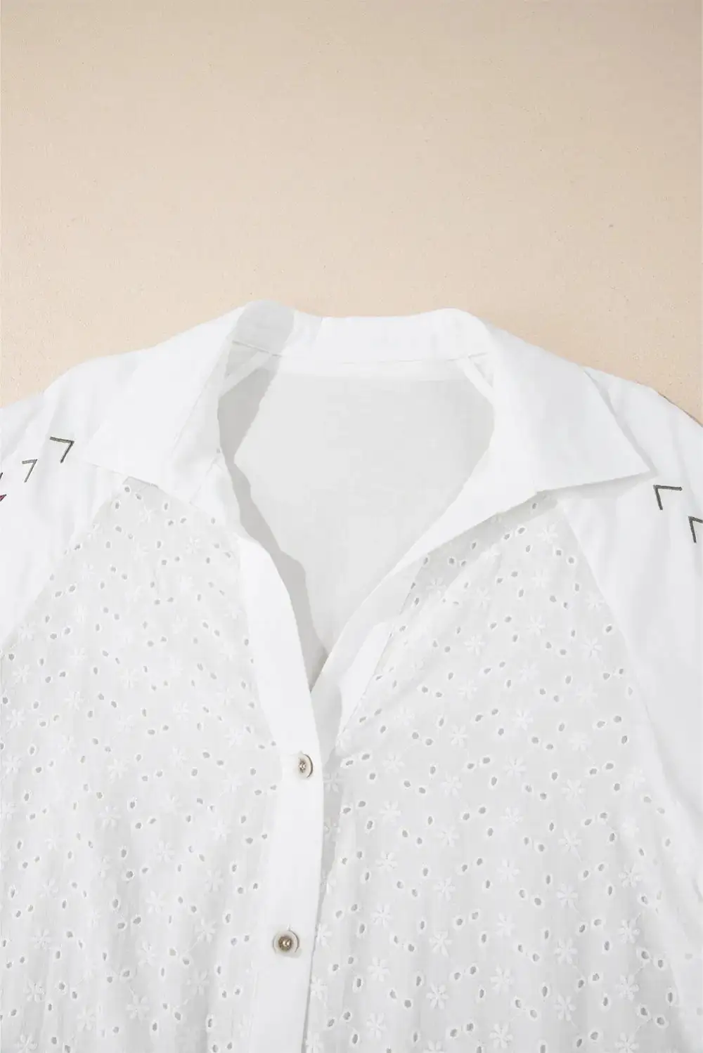 Floral Embroidered Eyelet Shirt Blouse