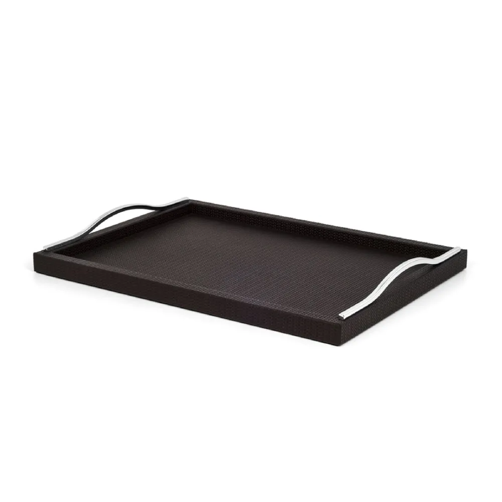 Wavy Handles Leather Tray