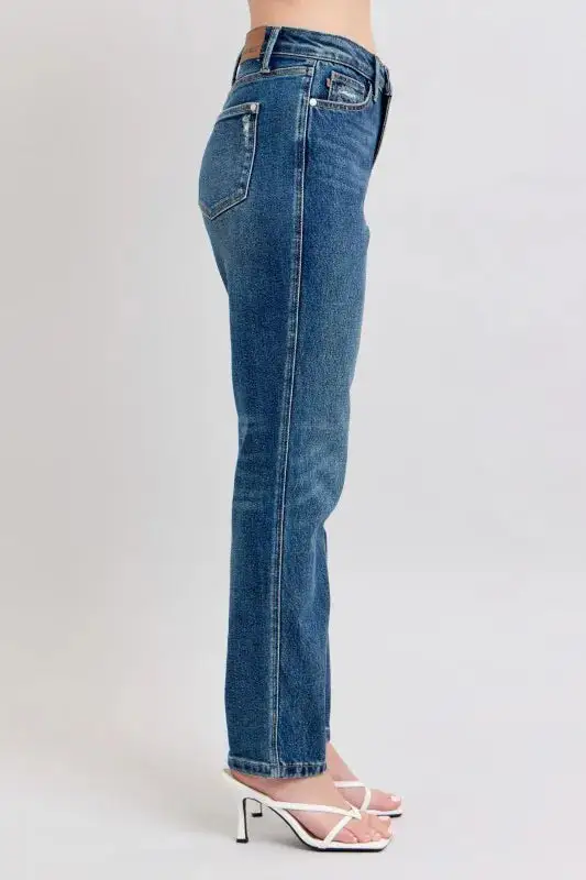 Panel Detail Tailored Denim Jeans