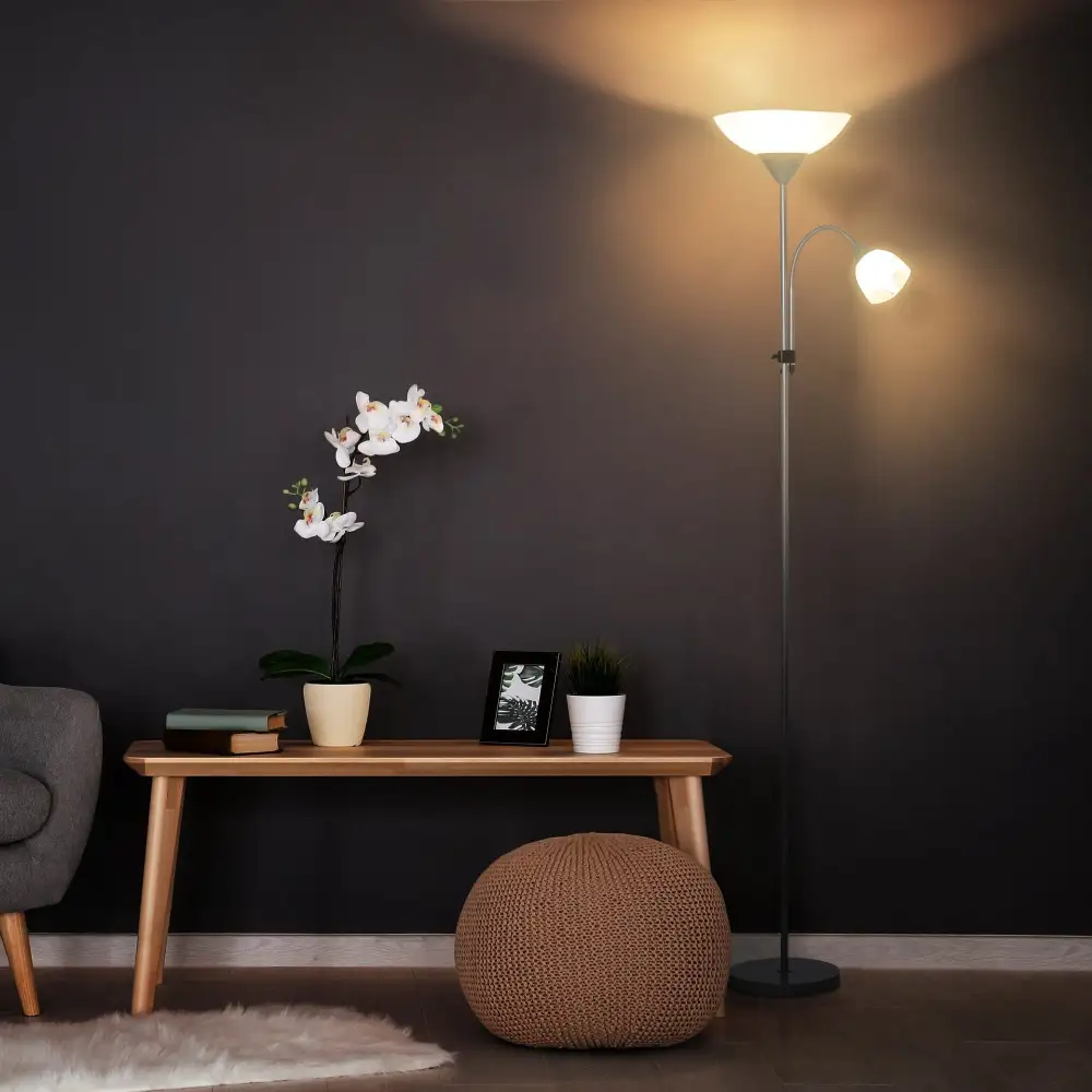 LED Adjustable Uplighter Reading Floor Lamp