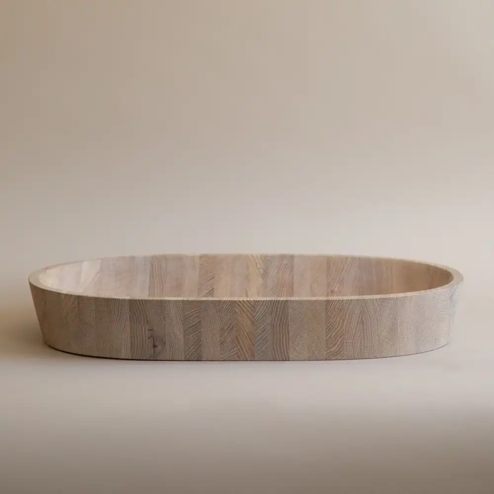 Oval Wooden Serving Bowl