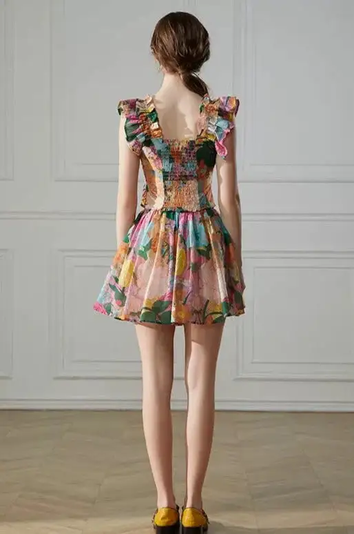 Floral Print Mini Skirt