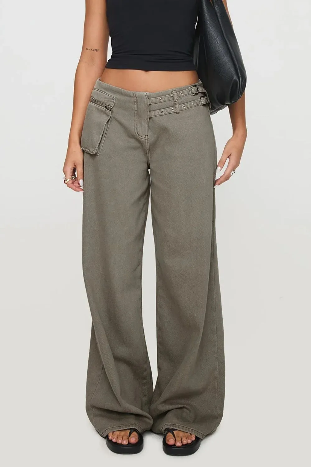 Wide Leg Jeans With Pocket