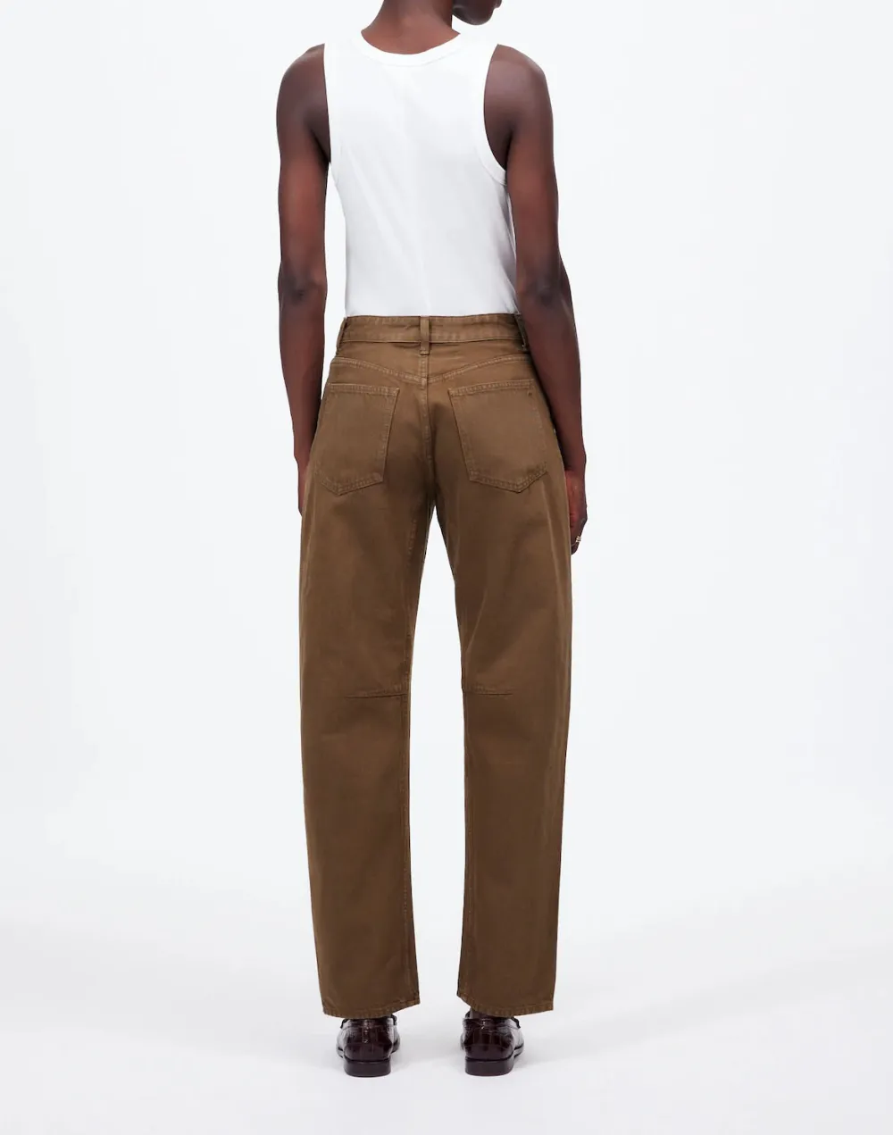 The Darted Barrel-Leg Jean In Garment-Dyed Denim