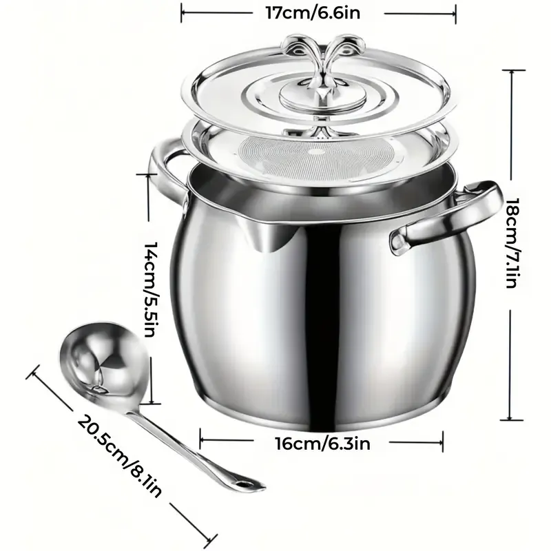 Jumbo Grease Container Set with Detachable Fine Mesh Filter