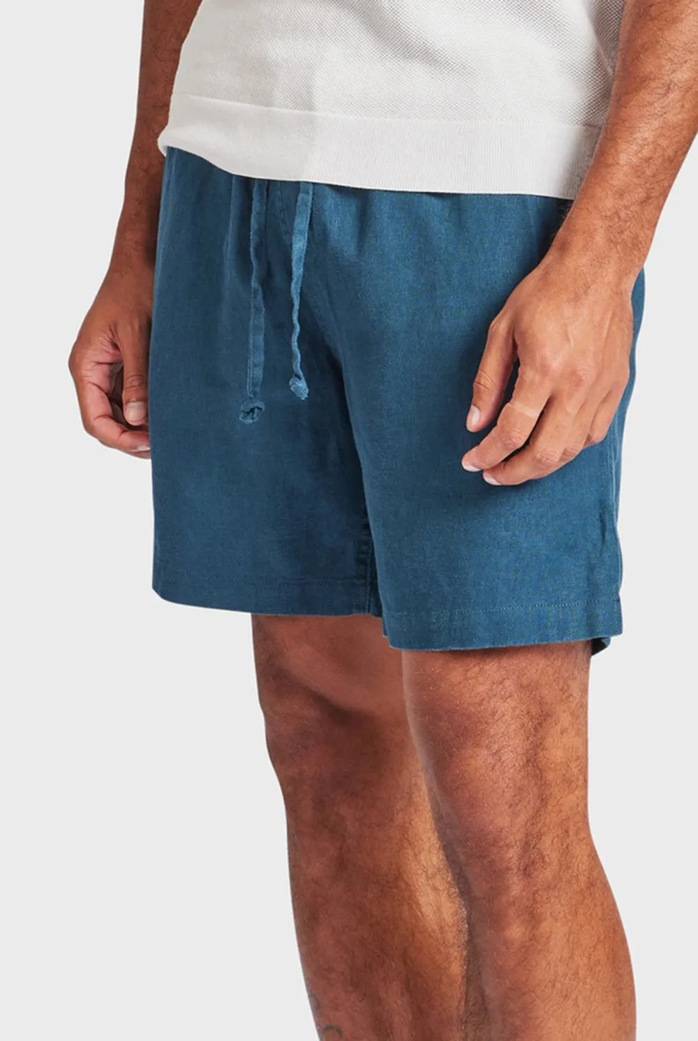 Lightweight Linen Blend Drawstring Vacation Shorts