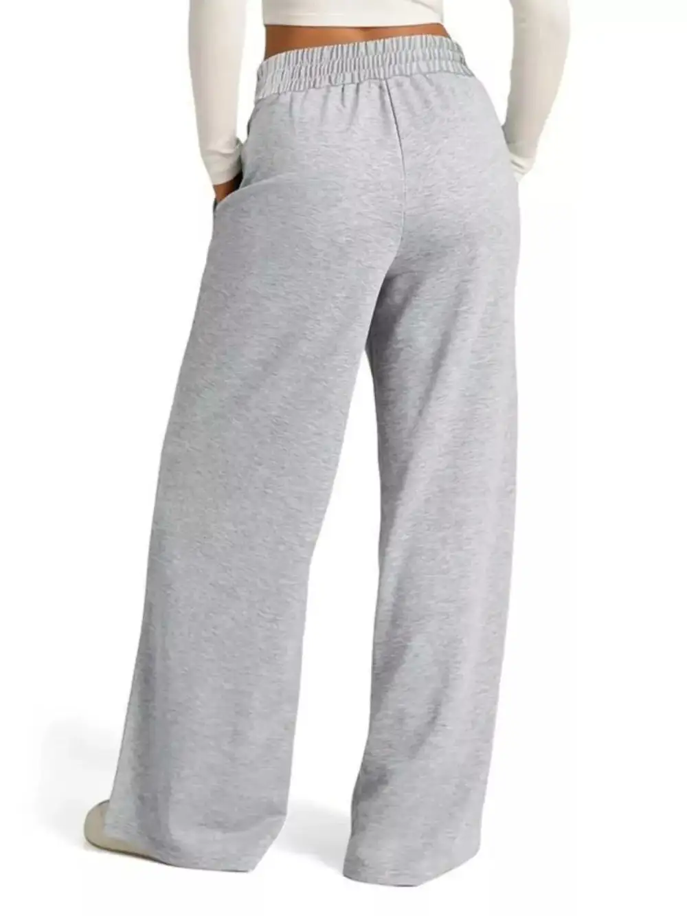 Relaxed Drawstring Wide Leg Pocketed Casual Pants