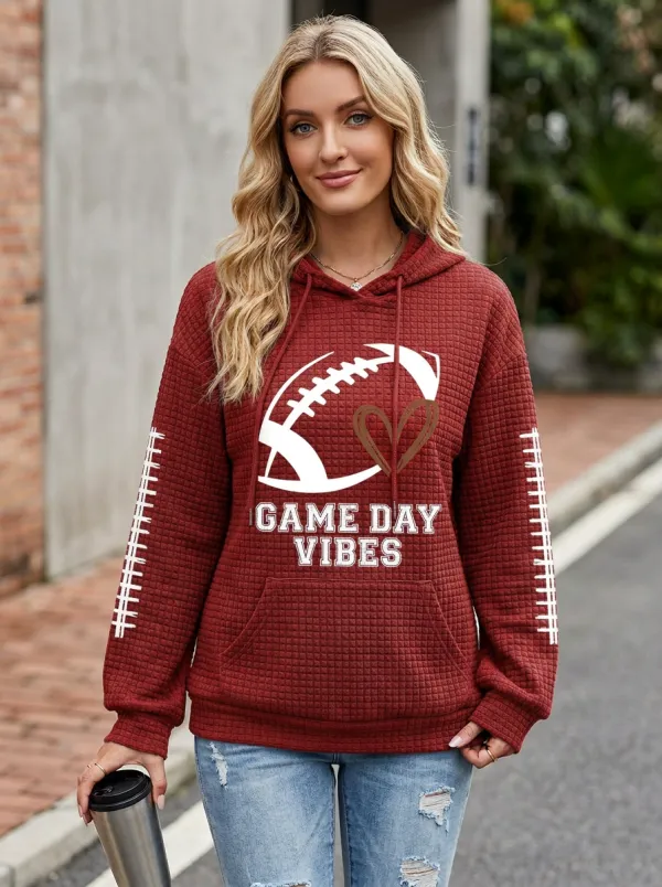 Women's Sport Gridiron Day Vibes Heart Graphic Hoodie