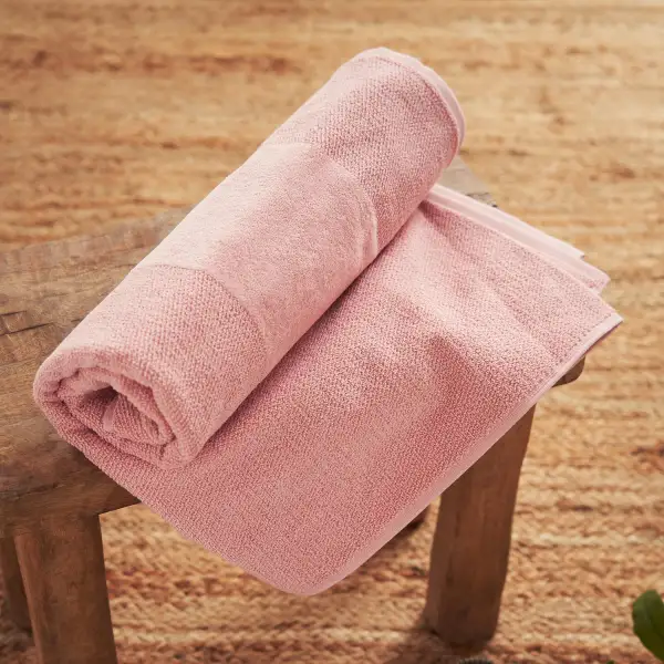 Soft Pink Cotton Bath Towel