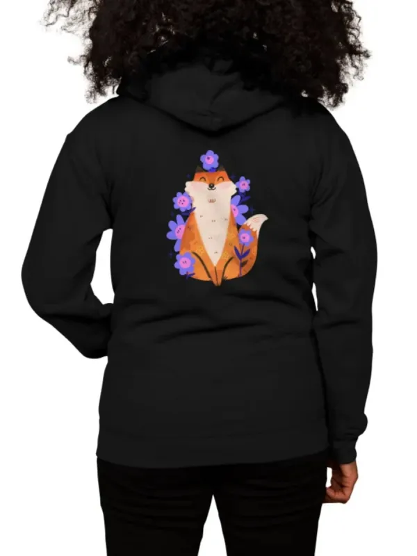 Cute Fox Floral Hoodie