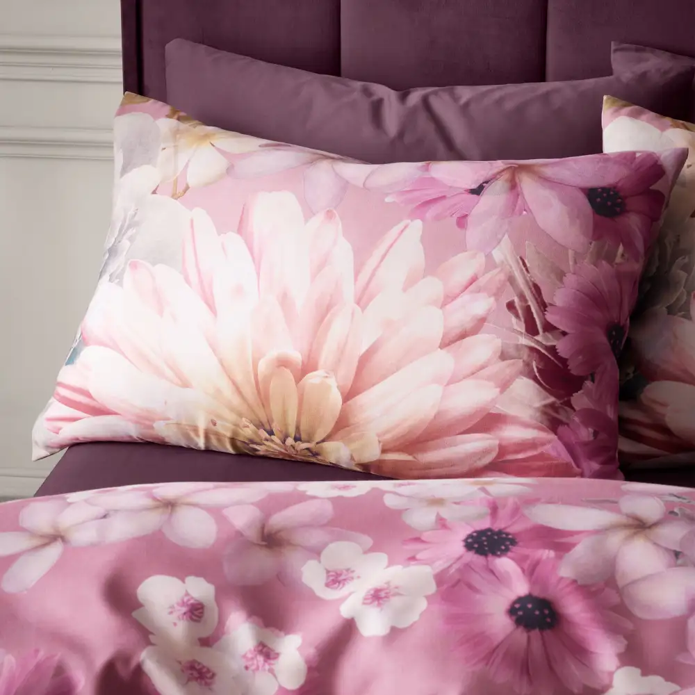 Printed Floral Microfiber Duvet Cover Set