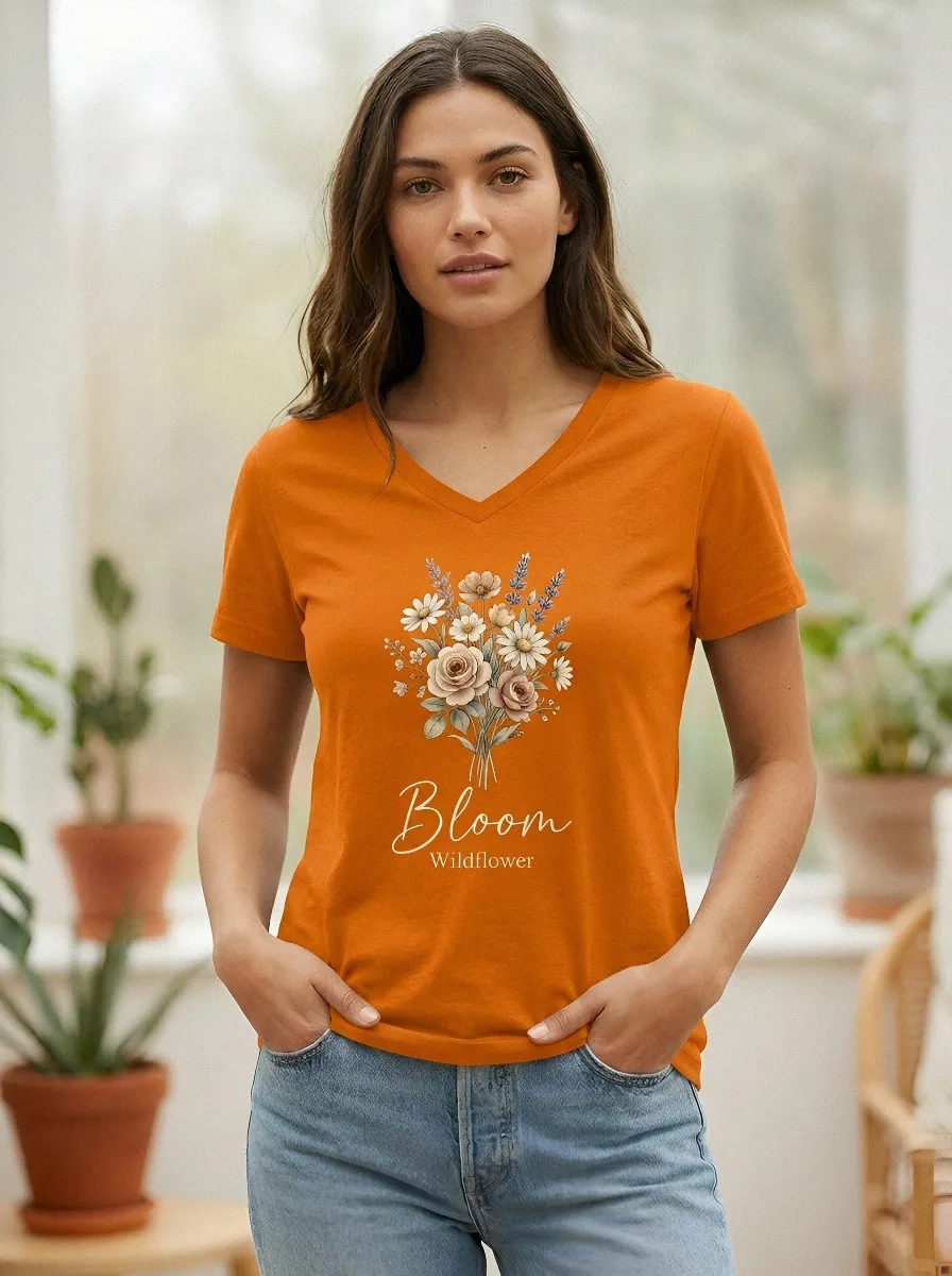 Nature Lover Wildflower T-Shirt Modern