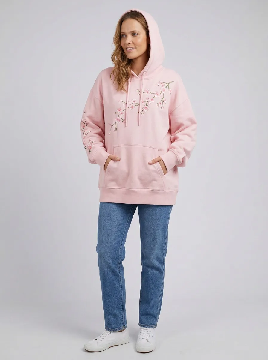 Women's Floral Lover Pink Cherry Blossom Printed Hoodie