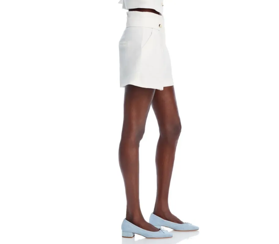 Linen Blend Pocket Zip Fly Shorts
