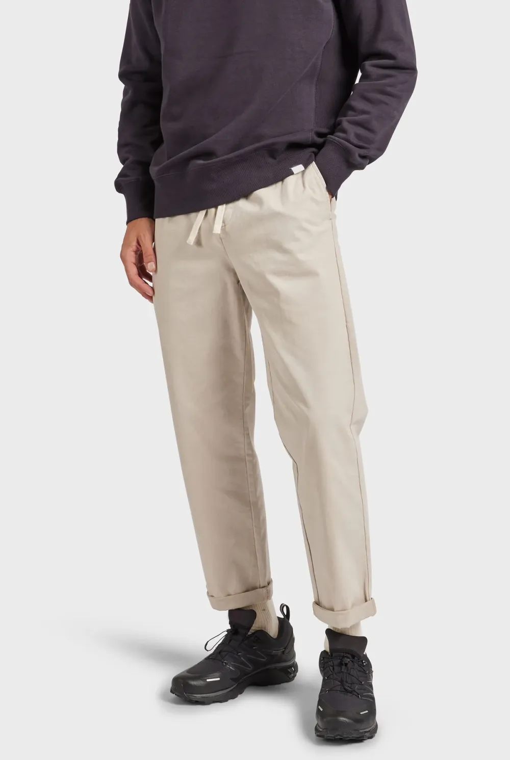 Casual Tapered Fit Cotton Blend Chino Pants