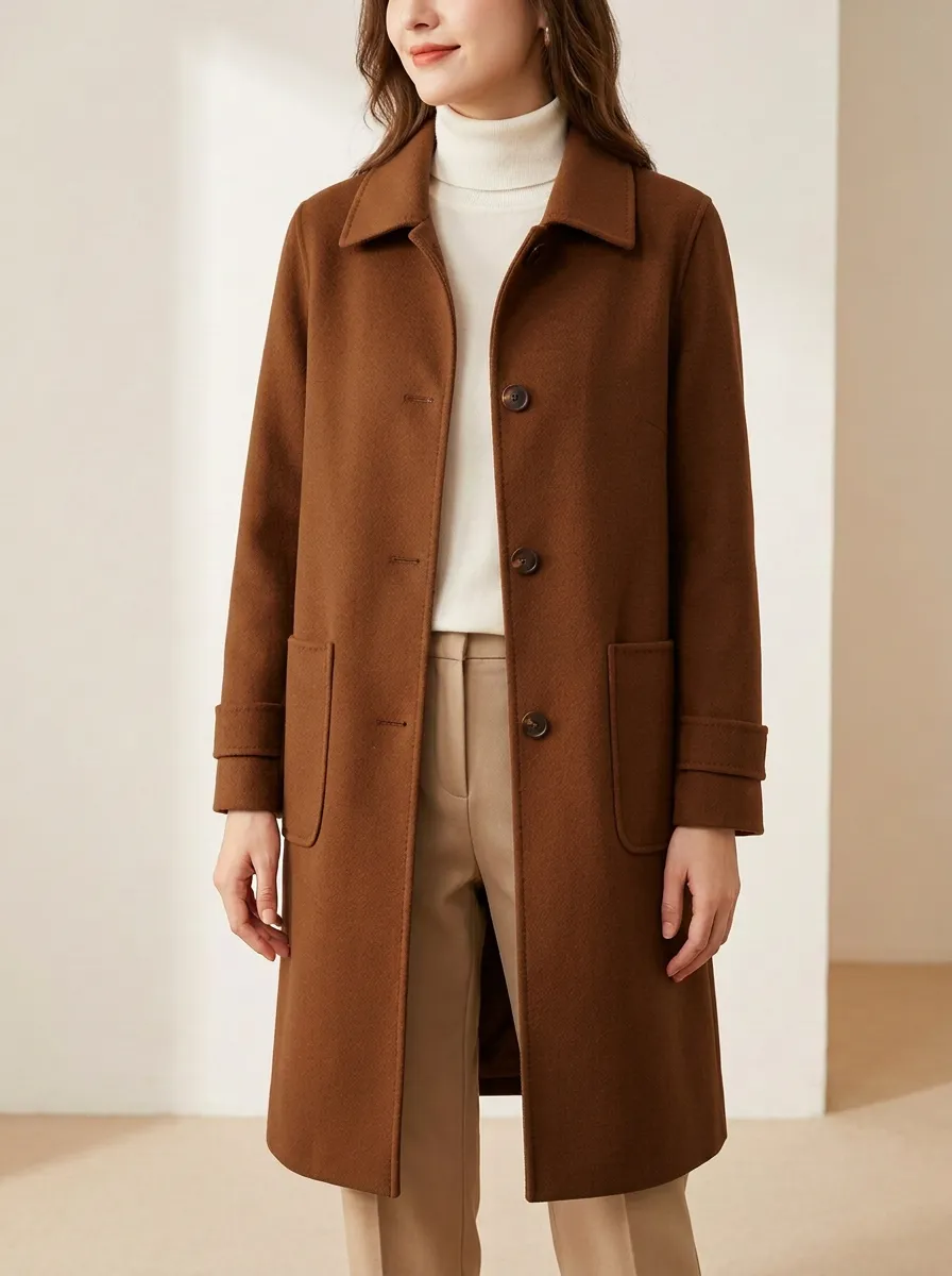 Easygoing Wool-Blend Outerwear Coat
