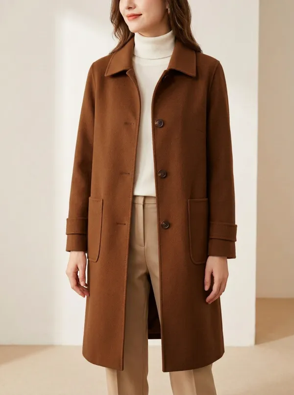 Easygoing Wool-Blend Outerwear Coat