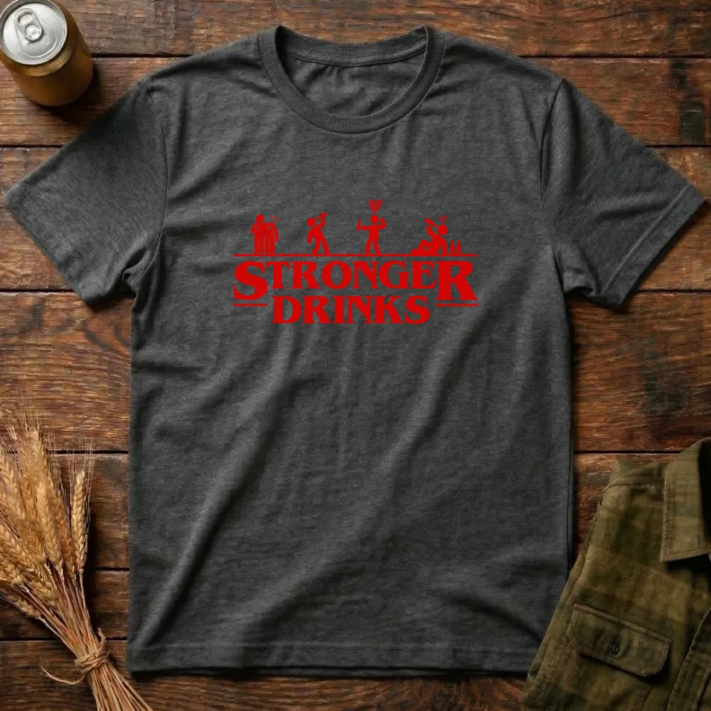 Stronger Drinks Graphic Cotton T-Shirt