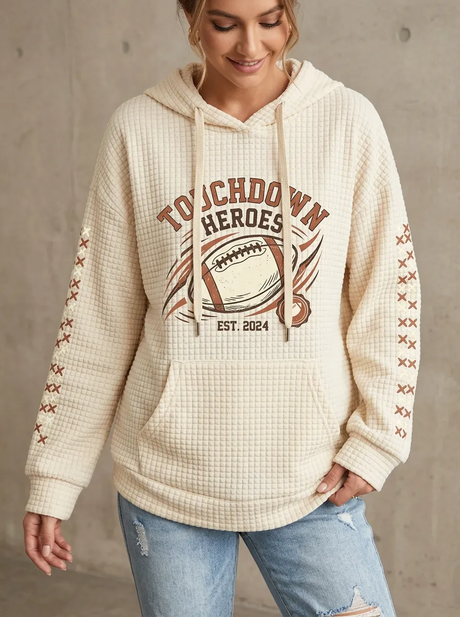 Football Graphic Casual Hoodie