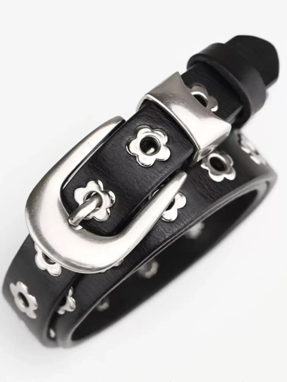 Flower Adjustable Leather Belt