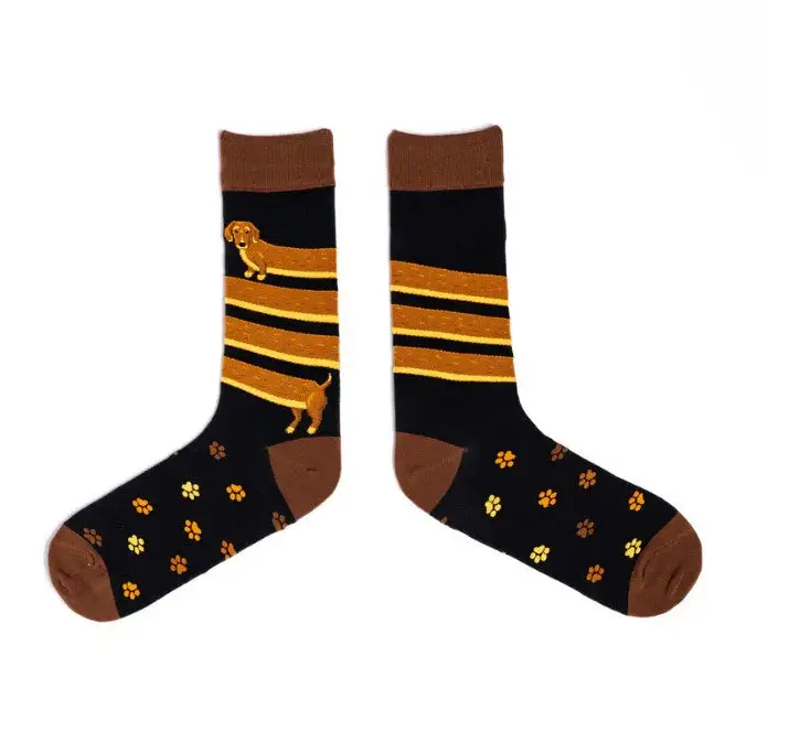 Soft Versatile Animal-Motif Cotton Crew Socks