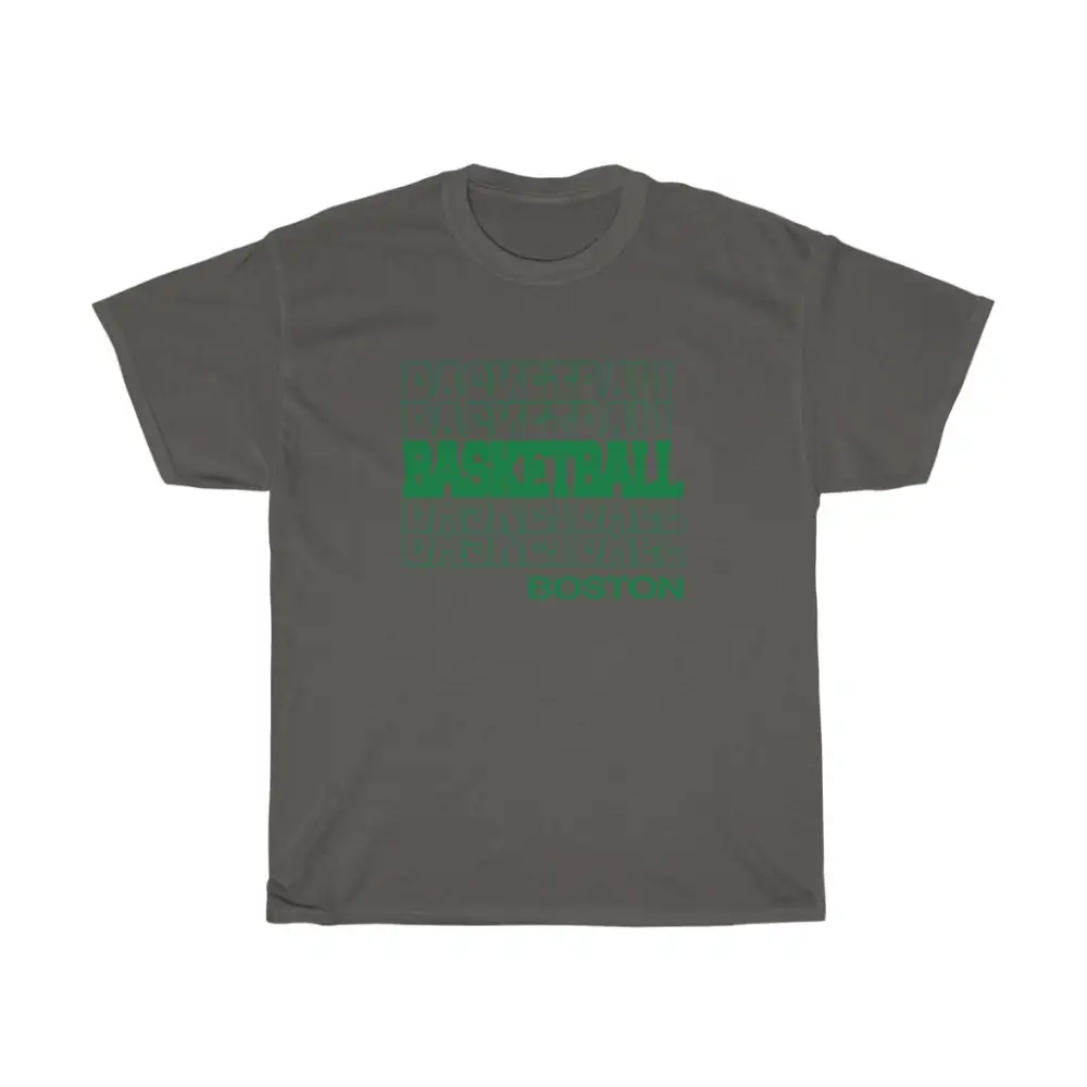 Basketball Boston in Modern Stacked Lettering (Green)