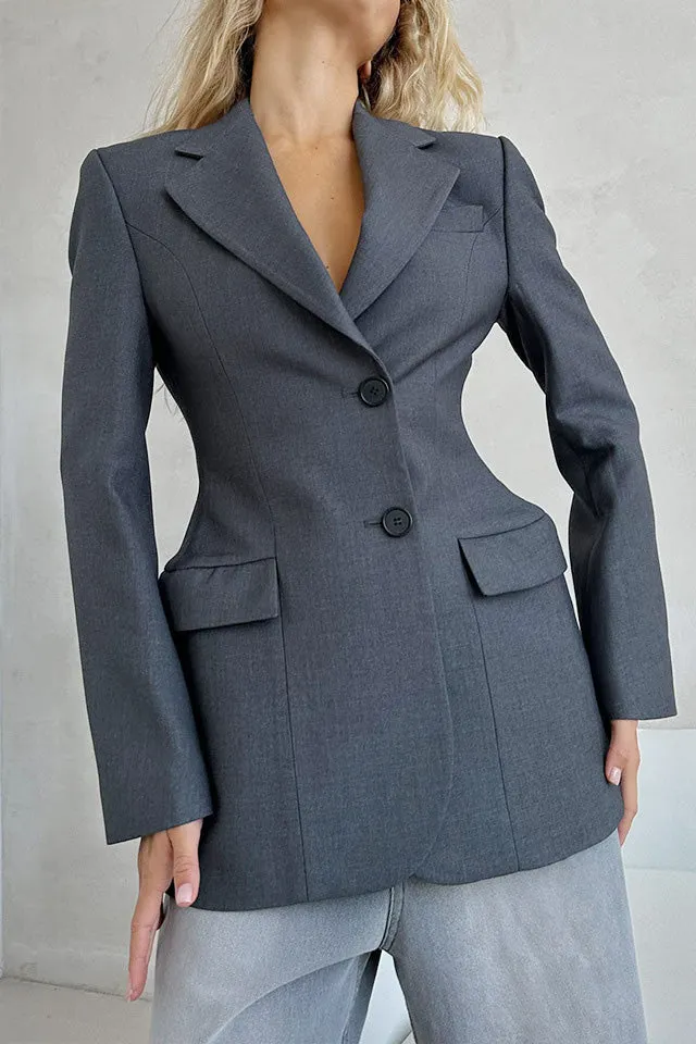 V-Neck Single-Breasted Lightweight Blazer